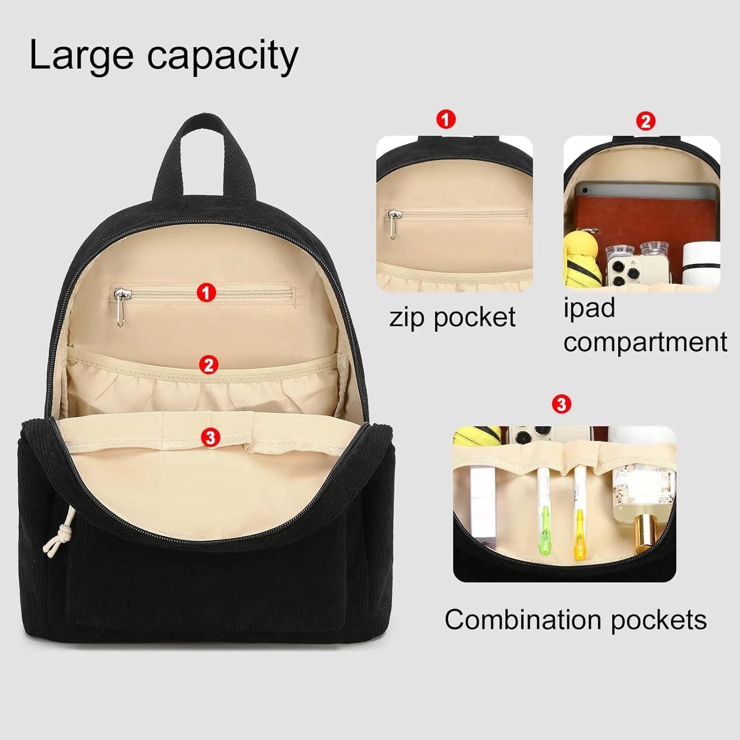 LEDAOU Mini Backpack Set Fashion bookbags with Purse wallet backpack wallet set for Women Teens School Travel Bag