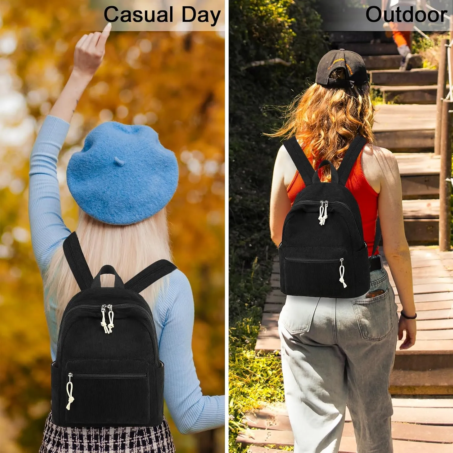 LEDAOU Mini Backpack Set Fashion bookbags with Purse wallet backpack wallet set for Women Teens School Travel Bag