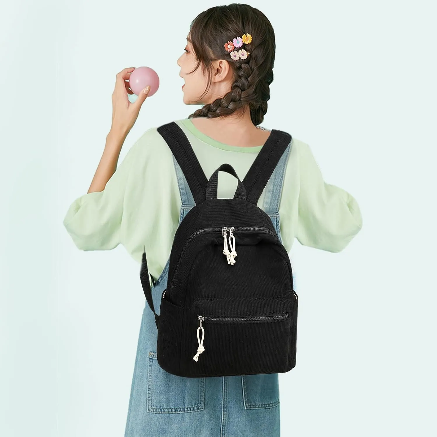 LEDAOU Mini Backpack Set Fashion bookbags with Purse wallet backpack wallet set for Women Teens School Travel Bag