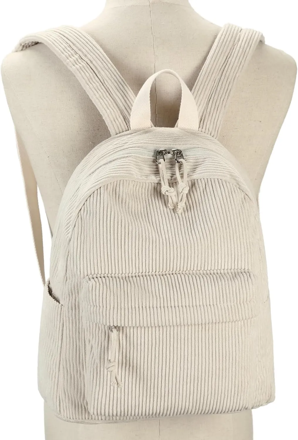 LEDAOU Mini Backpack Women Girls Corduroy Casual Bookbags Cute Small Backpack Purse Fashion Lightweight Daypack School Travel Bag 2PCS