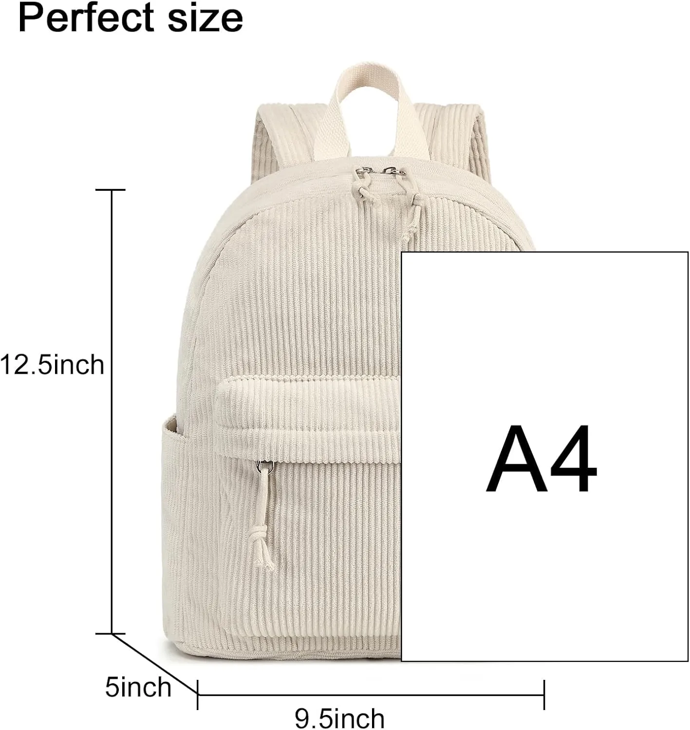 LEDAOU Mini Backpack Women Girls Corduroy Casual Bookbags Cute Small Backpack Purse Fashion Lightweight Daypack School Travel Bag 2PCS