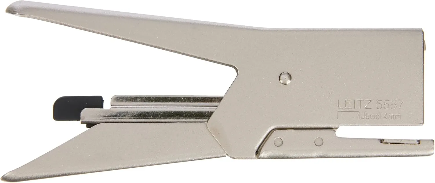 Leitz Juwel 2000 Stapling Pliers, Use with Juwel 4 mm Staples, 12 Sheet Capacity, Metal, Chrome, 55570082