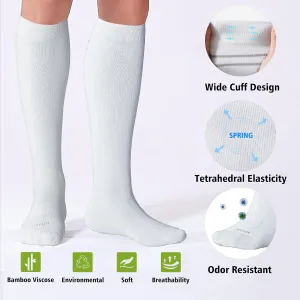 LEVSOX Viscose for Bamboo Compression Socks for Women&Men 20-30 mmHg Knee High Cute Support Socks for Nurses Pregnacy Travel
