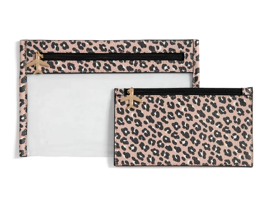 Lexington Leopard Travel Zip Pouches, Set 2
