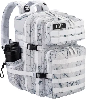 LHI Military Tactical Backpack for Men and Women 45L Army 3 Days Assault Pack Bag Large Rucksack with Molle System - Stripe
