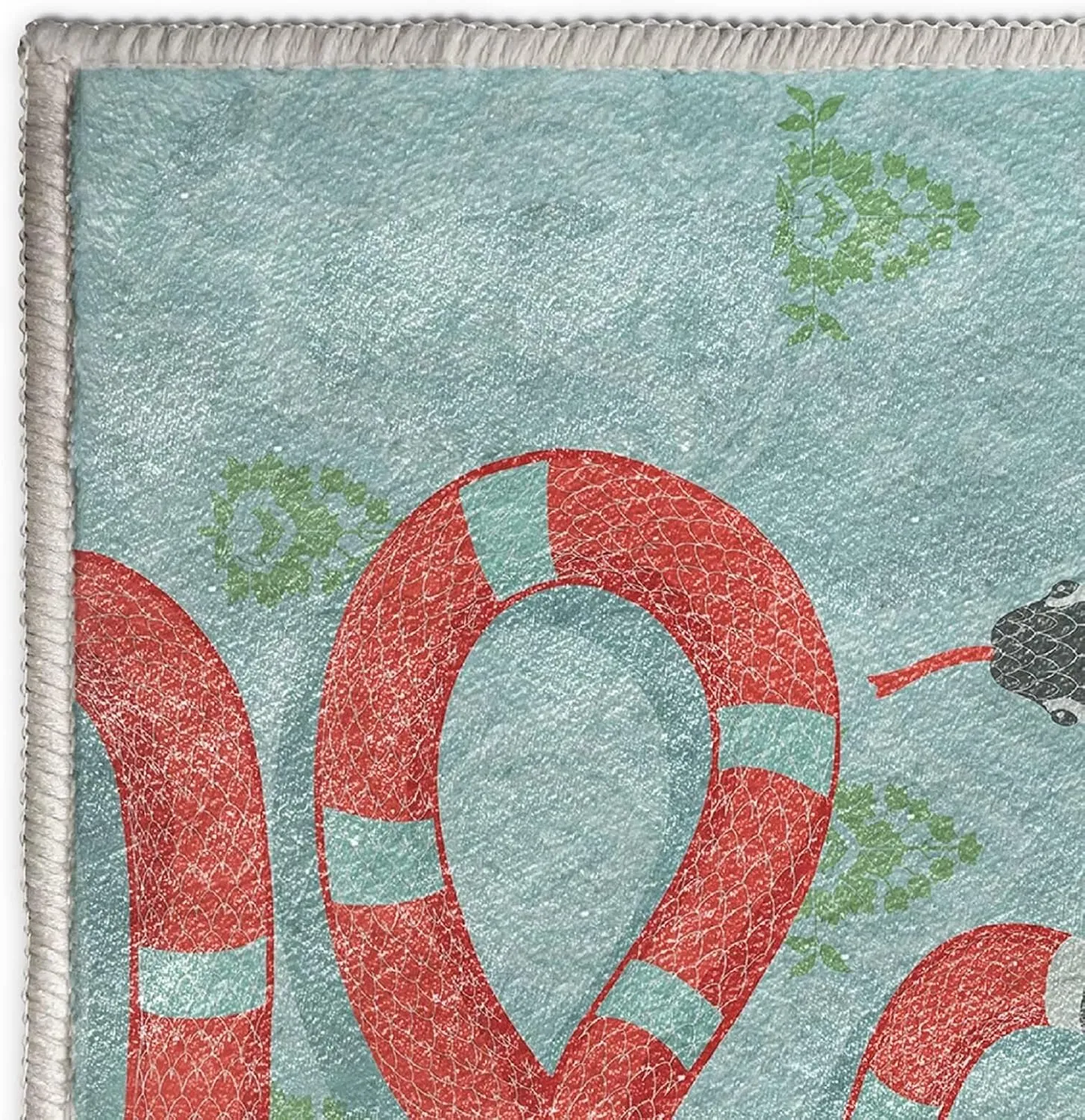 Light Blue Boho Snake Runner Rugs for Kitchen Bedroom Hallway 2×6ft Washable Animal Snake Area Rug Non Skid Indoor Home Decor Floor Mats
