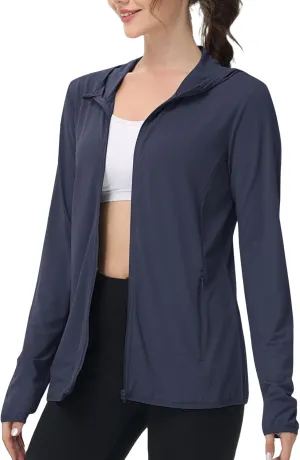 Light Jackets for Women Sun Protection Hiking Fishing Jacket UPF 50  Summer Beach Hoodies Zip Up Running Clothing