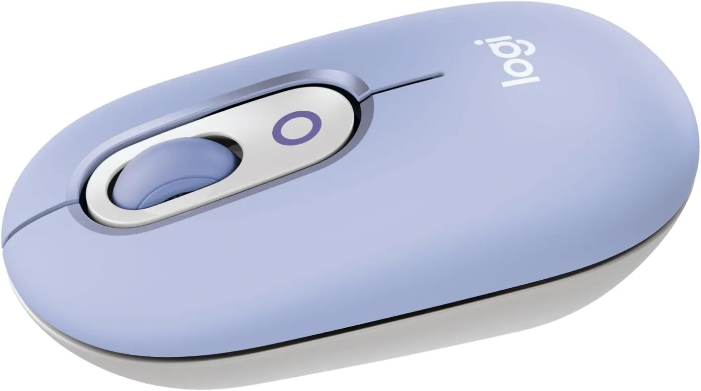 Logitech POP Mouse, Compact and Portable Wireless Bluetooth Mouse with Programmable Buttons and Quiet Clicks, Easy-Switch Between up to 3 Devices, Laptop, Tablet, PC - Lilac