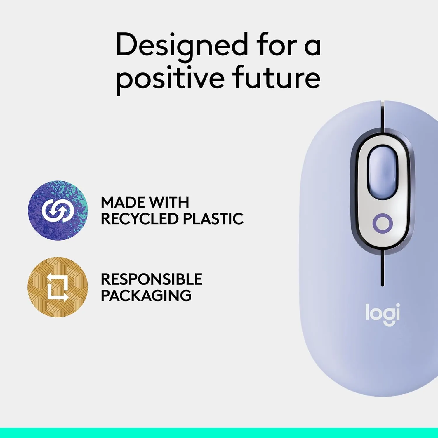 Logitech POP Mouse, Compact and Portable Wireless Bluetooth Mouse with Programmable Buttons and Quiet Clicks, Easy-Switch Between up to 3 Devices, Laptop, Tablet, PC - Lilac