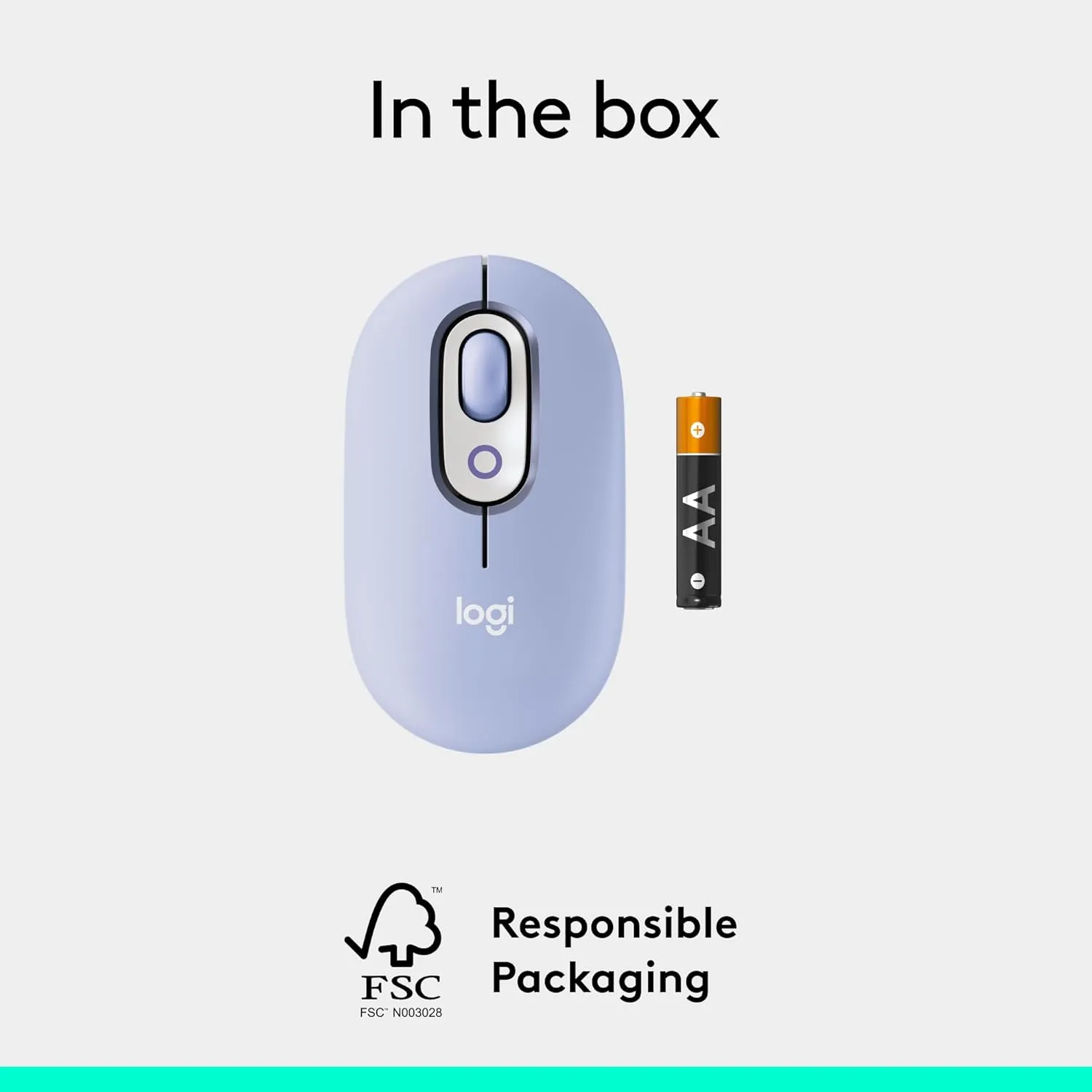 Logitech POP Mouse, Compact and Portable Wireless Bluetooth Mouse with Programmable Buttons and Quiet Clicks, Easy-Switch Between up to 3 Devices, Laptop, Tablet, PC - Lilac