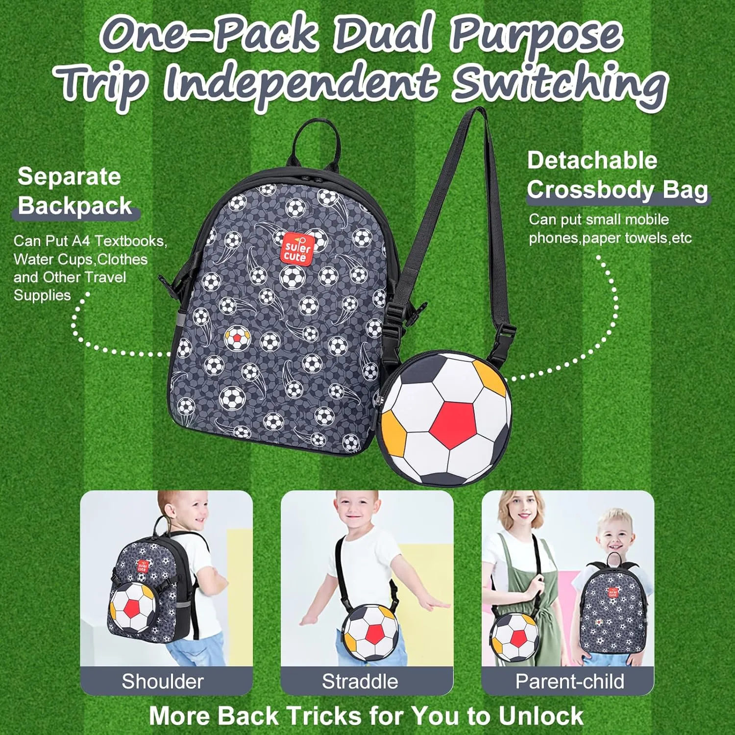 LOIDOU Backpack Boys Girls Preschool Backpacks for Kids School Bags Kindergarten BookBag Set Toddler Backpack with Lunch Box