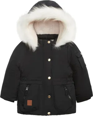 LONDON FOG Girls' Heavyweight Utility Parka with Cozy Trim Hood