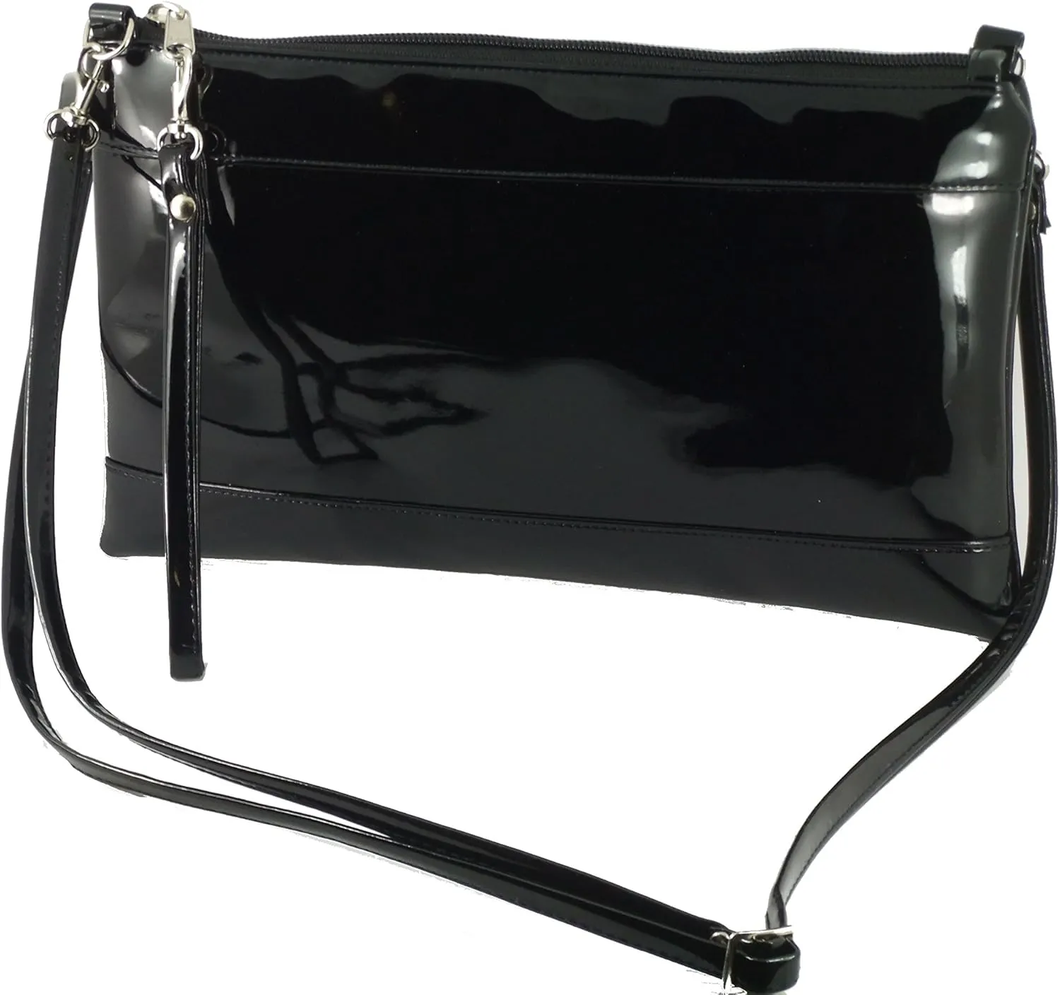 LONI Womens Divine Faux Patent Clutch/Shoulder/Crossbody/Wristlet Bag Size Large