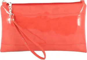 LONI Womens Divine Faux Patent Clutch/Shoulder/Crossbody/Wristlet Bag Size Large