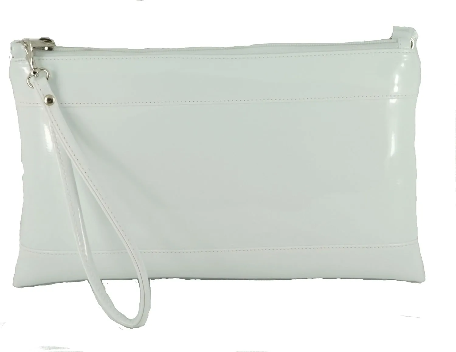 LONI Womens Divine Faux Patent Clutch/Shoulder/Crossbody/Wristlet Bag Size Large