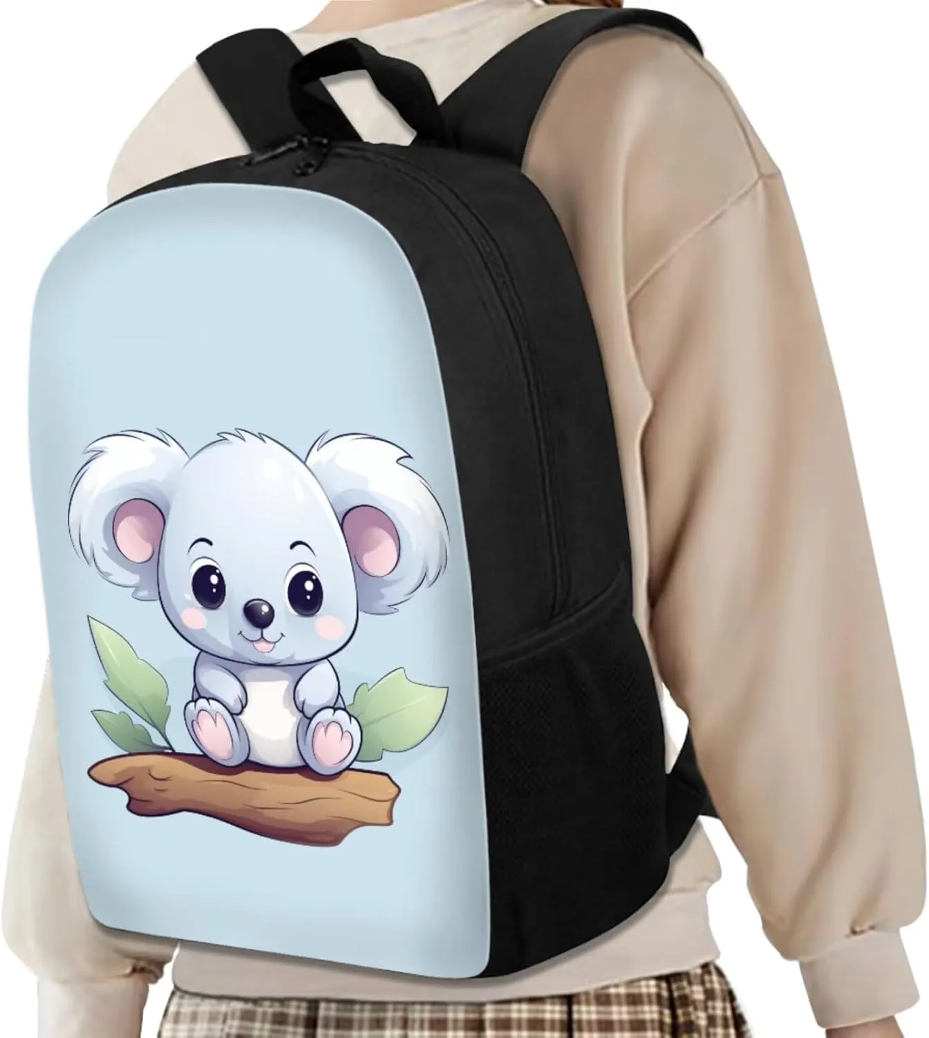 Lovely Koalas 3Pc Backpack Set for Boys Multi-Functional Adjustable Straps Crossbody School Bag Grease Proofing Recycle Food Bag for Travel Work Office Climbing School