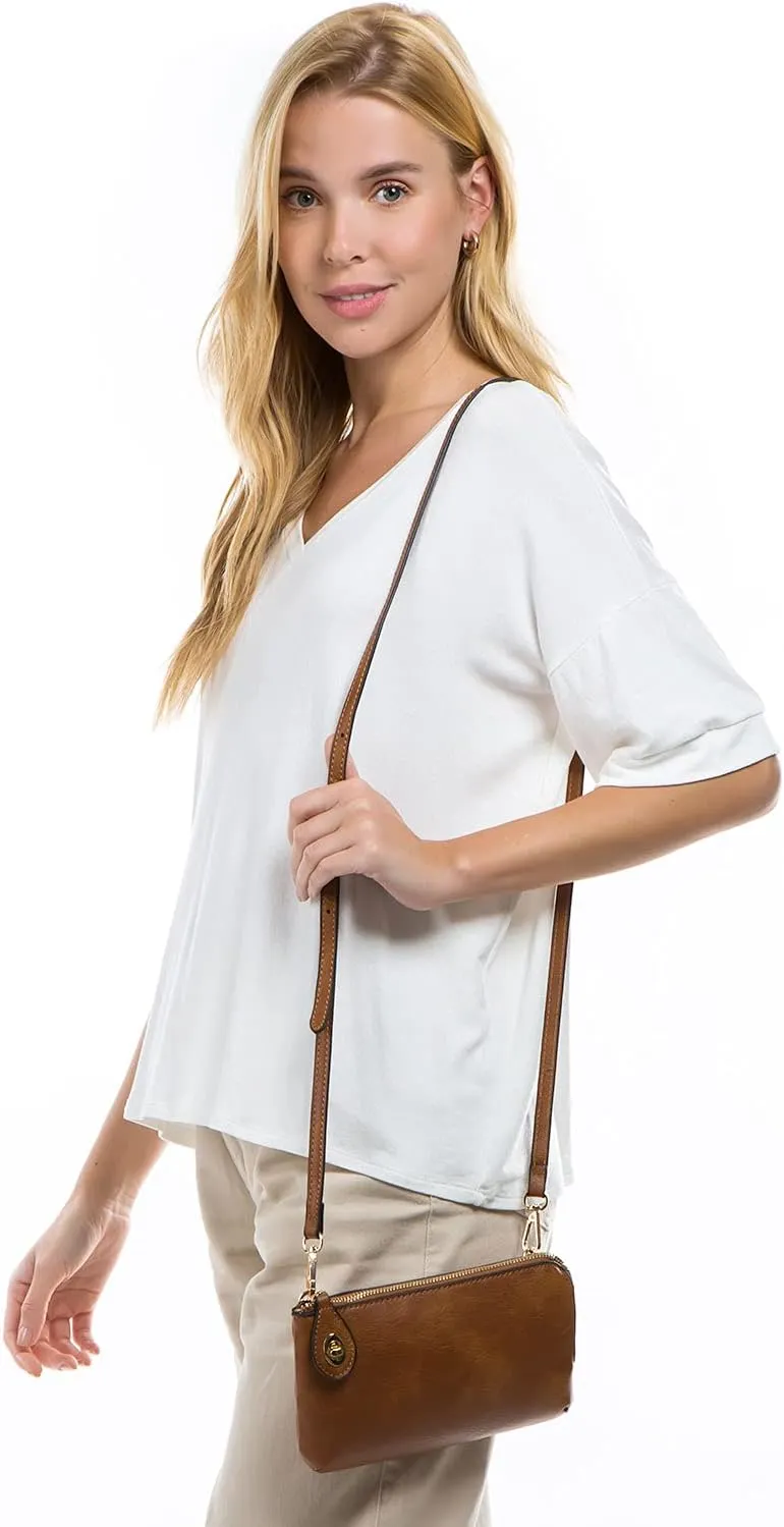 LOVESOME Women's Small Crossbody Bag Wristlet Clutch