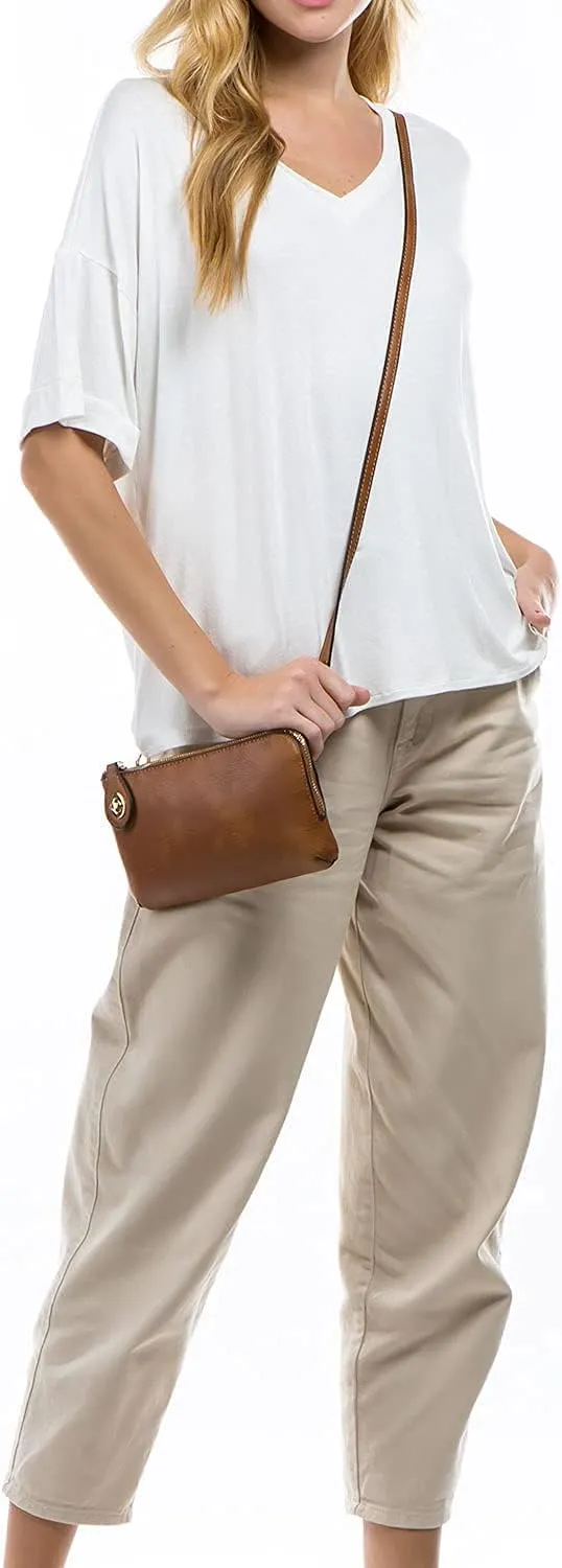LOVESOME Women's Small Crossbody Bag Wristlet Clutch