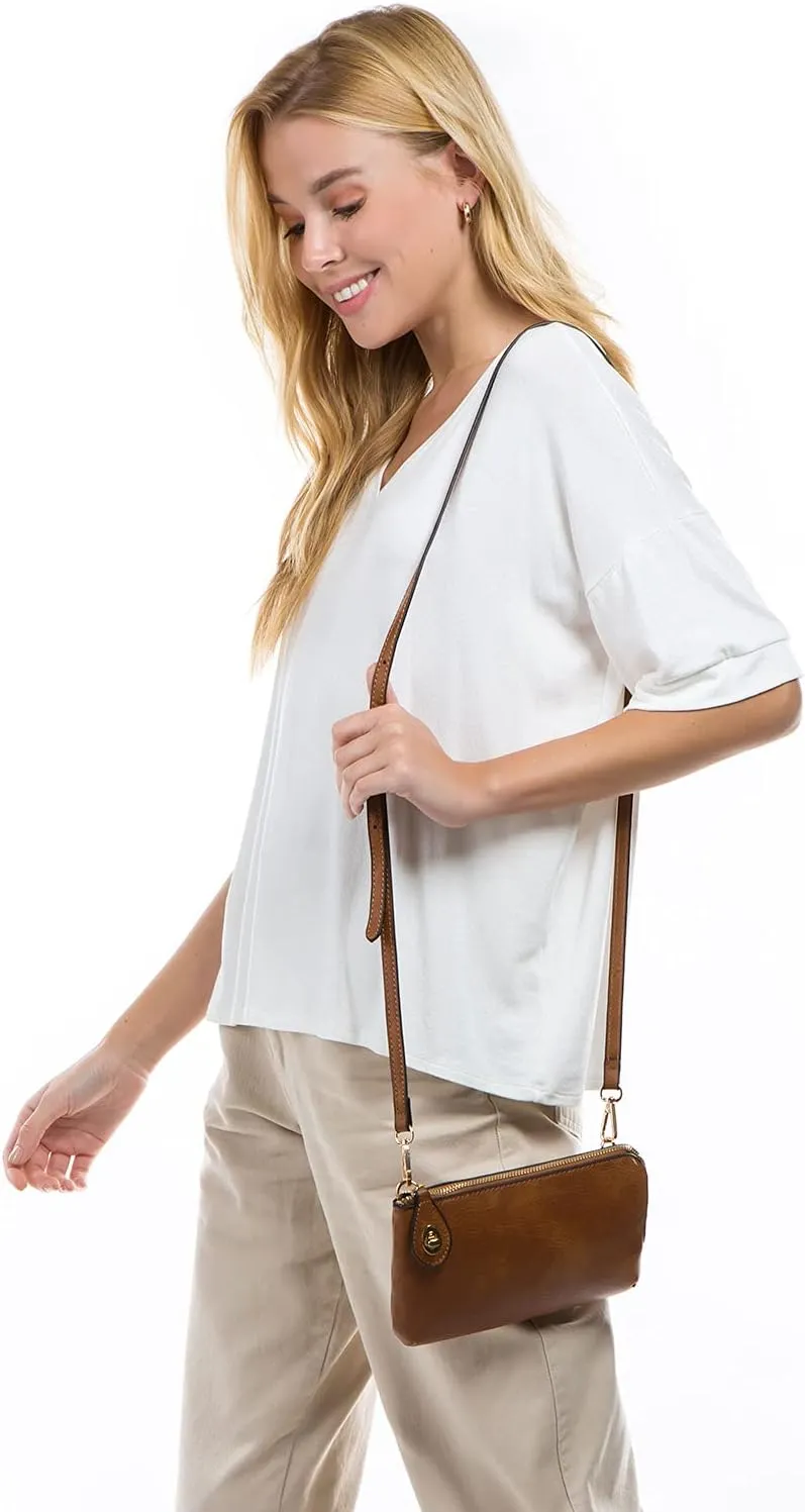 LOVESOME Women's Small Crossbody Bag Wristlet Clutch