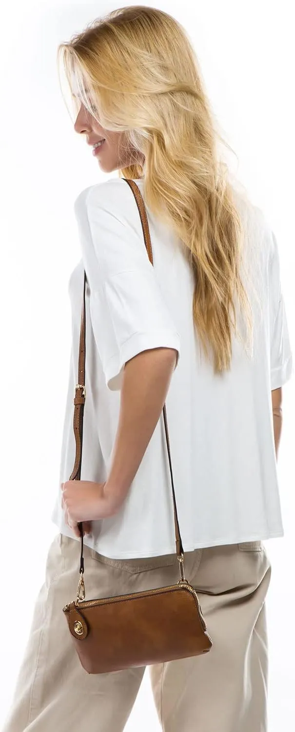 LOVESOME Women's Small Crossbody Bag Wristlet Clutch