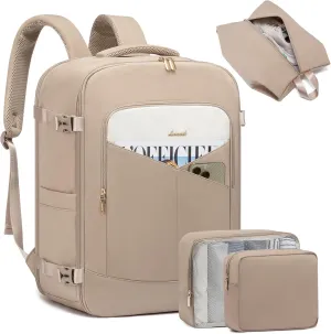 LOVEVOOK 40L Travel Backpack for Women&Men,Personal Item Travel Bag with 3 Packing Cubes,TSA Carry on Backpack for Airplanes Fit 17inch Laptop,Waterproof Travel Essentials Airline Approved Luggage