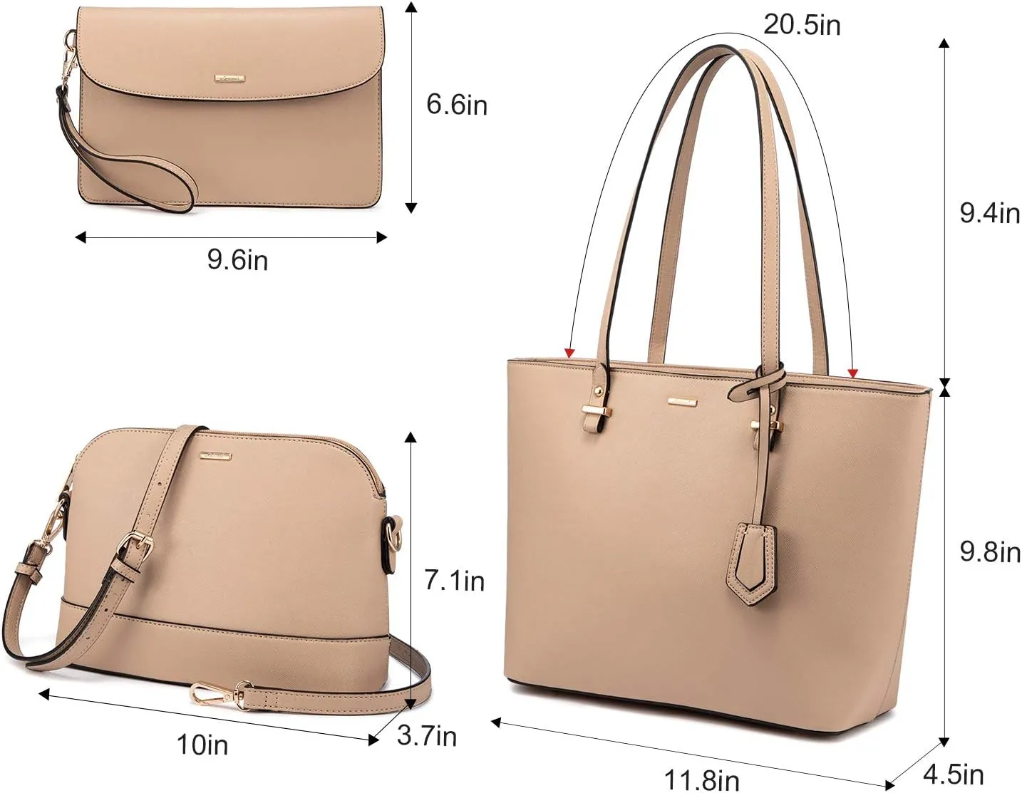 LOVEVOOK Handbags for Women Shoulder Bags Tote Satchel Hobo 3pcs Purse Set