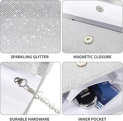lovyoCoCo Evening Bag Clutch Purses for Women Ladies Sparkling Party Handbag Wedding Bag