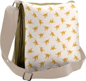 Lunarable Dinosaur Messenger Bag, Prehistoric Animal Sketch, Unisex Cross-body