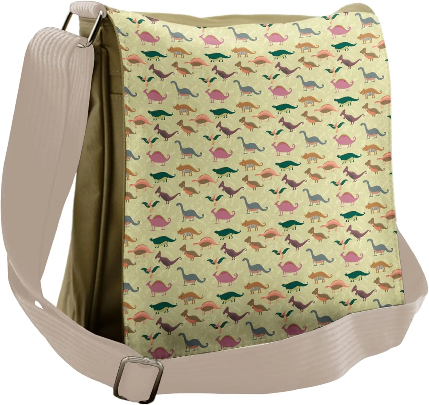 Lunarable Dinosaur Party Messenger Bag, Prehistoric Creatures, Unisex Cross-body