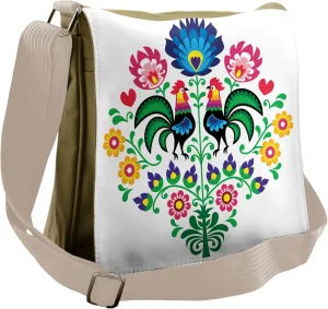 Lunarable Gallus Messenger Bag, Garden Illustration Farmland, Unisex Cross-body