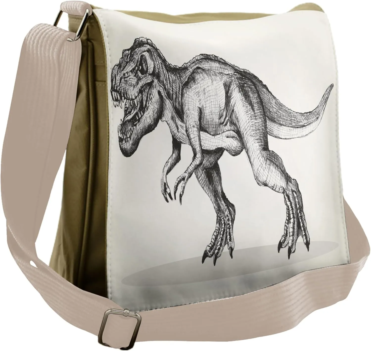 Lunarable Modern Messenger Bag, Prehistoric Giant Creature, Unisex Cross-body