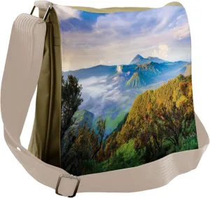 Lunarable Mystic Messenger Bag, Misty Volcano Deep Forest, Unisex Cross-body