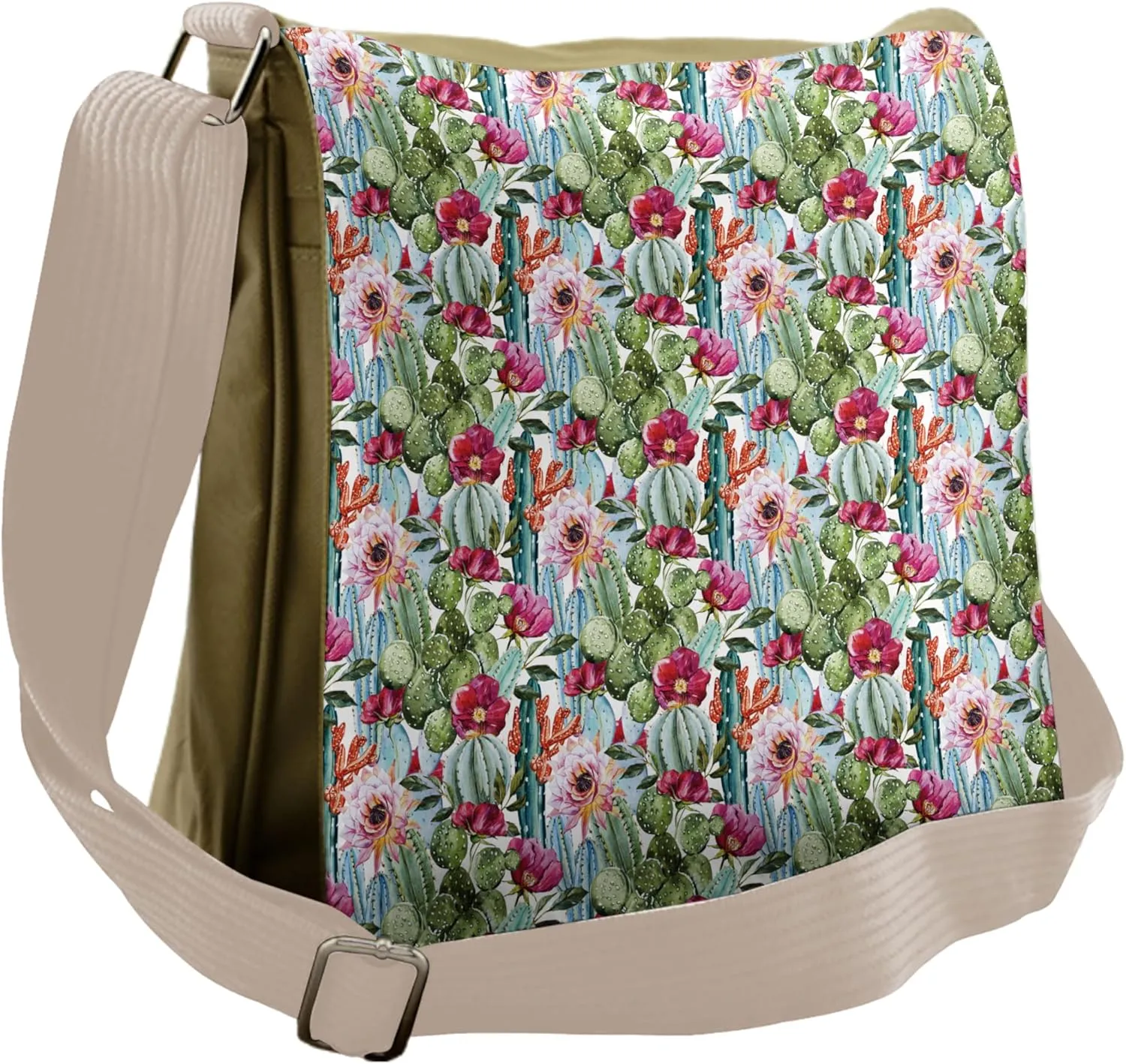 Lunarable Nature Messenger Bag, Spiky Cactus Desert Botany, Unisex Cross-body