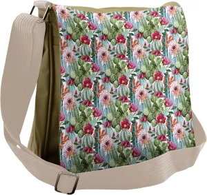 Lunarable Nature Messenger Bag, Spiky Cactus Desert Botany, Unisex Cross-body