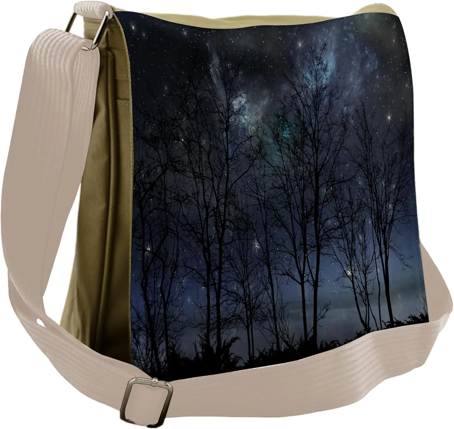 Lunarable Night Sky Messenger Bag, Galaxy Stars Clusters, Unisex Cross-body