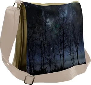 Lunarable Night Sky Messenger Bag, Galaxy Stars Clusters, Unisex Cross-body