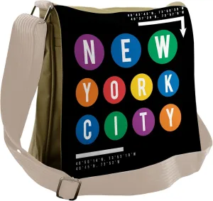 Lunarable NYC Subway Messenger Bag, New York City Lettering, Unisex Cross-body