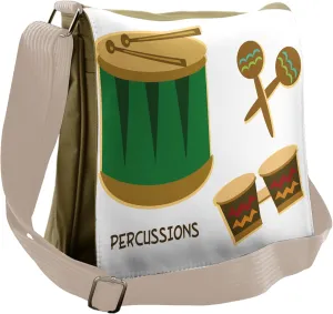 Lunarable Percussion Messenger Bag, Funky Vibes Drum, Unisex Cross-body