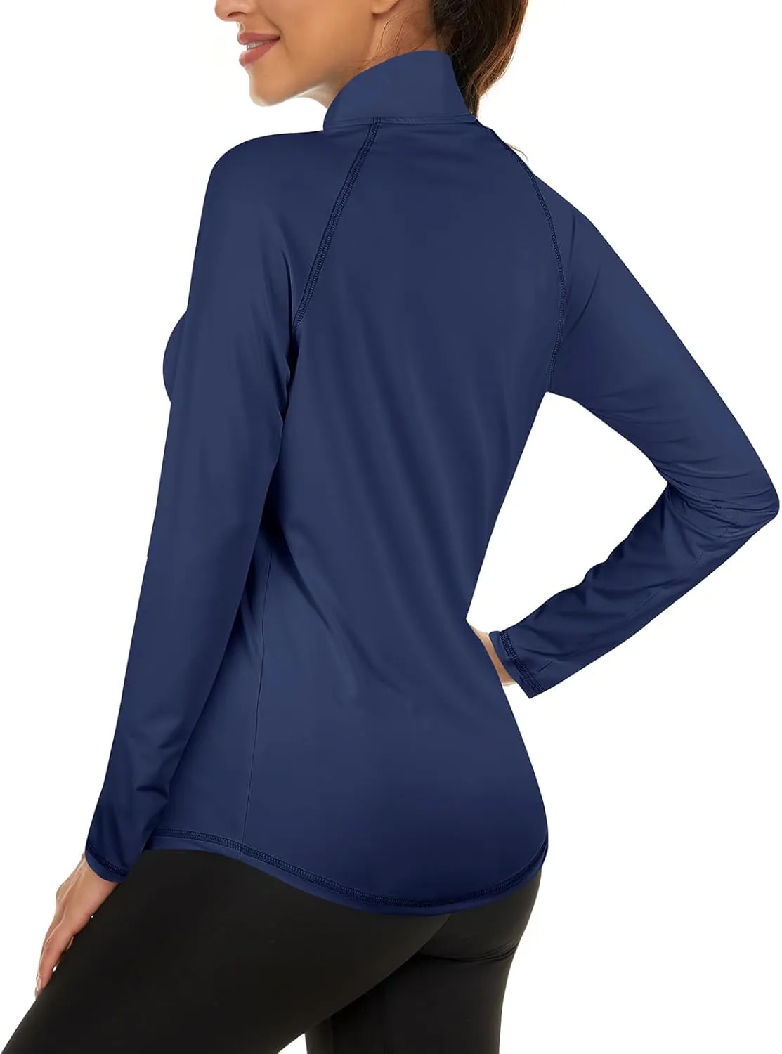 LURANEE Womens UPF 50  Long Sleeve 1/4 Zip Pullover Athletic Hiking Running Workout Tops