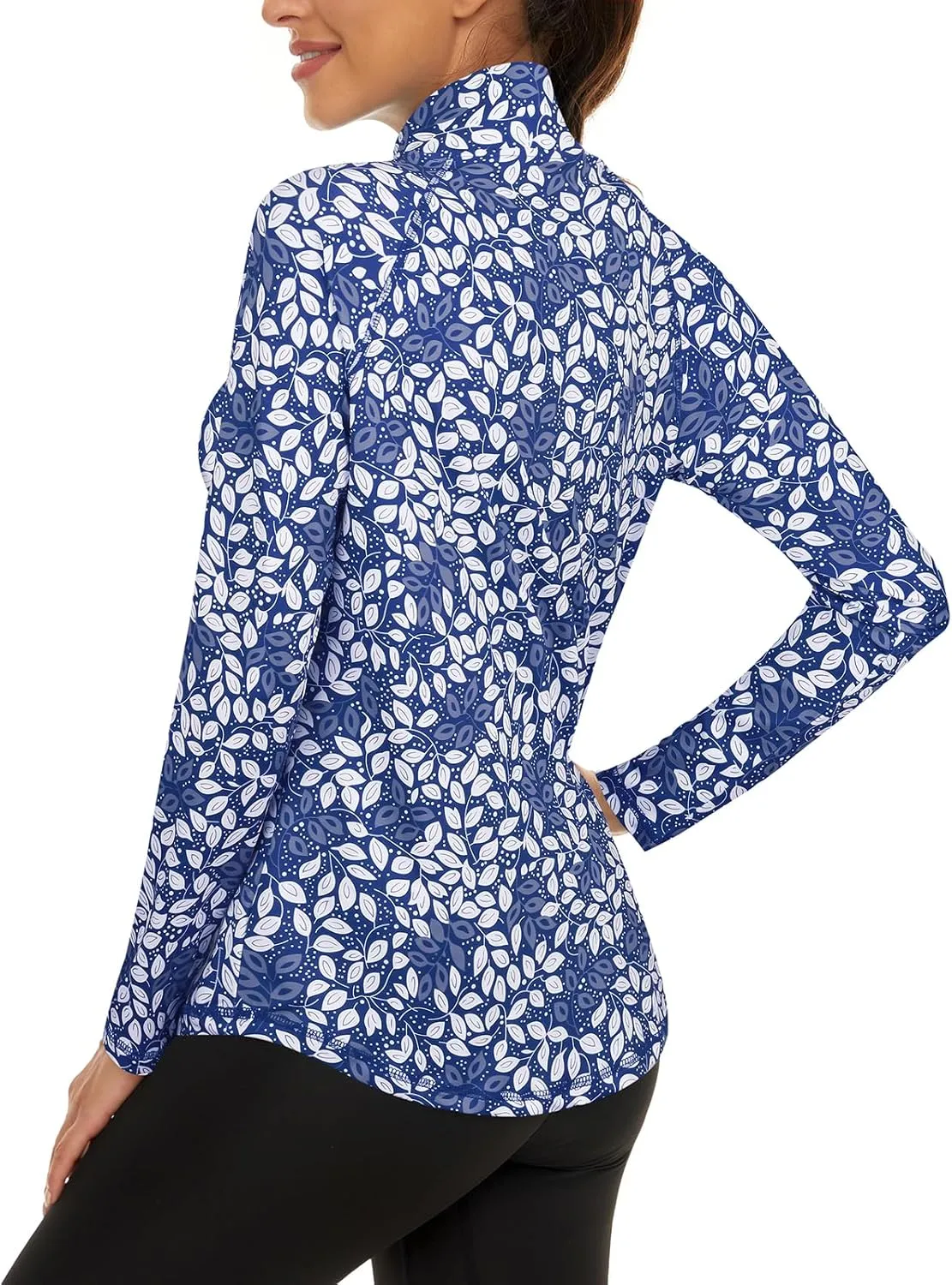 LURANEE Womens UPF 50  Long Sleeve 1/4 Zip Pullover Athletic Hiking Running Workout Tops