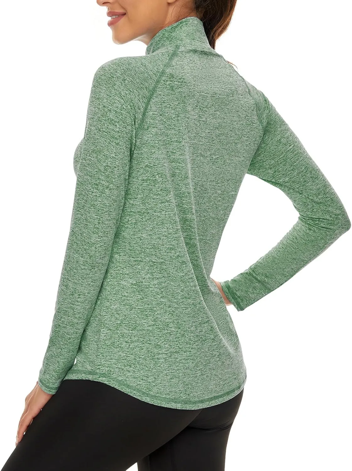 LURANEE Womens UPF 50  Long Sleeve 1/4 Zip Pullover Athletic Hiking Running Workout Tops
