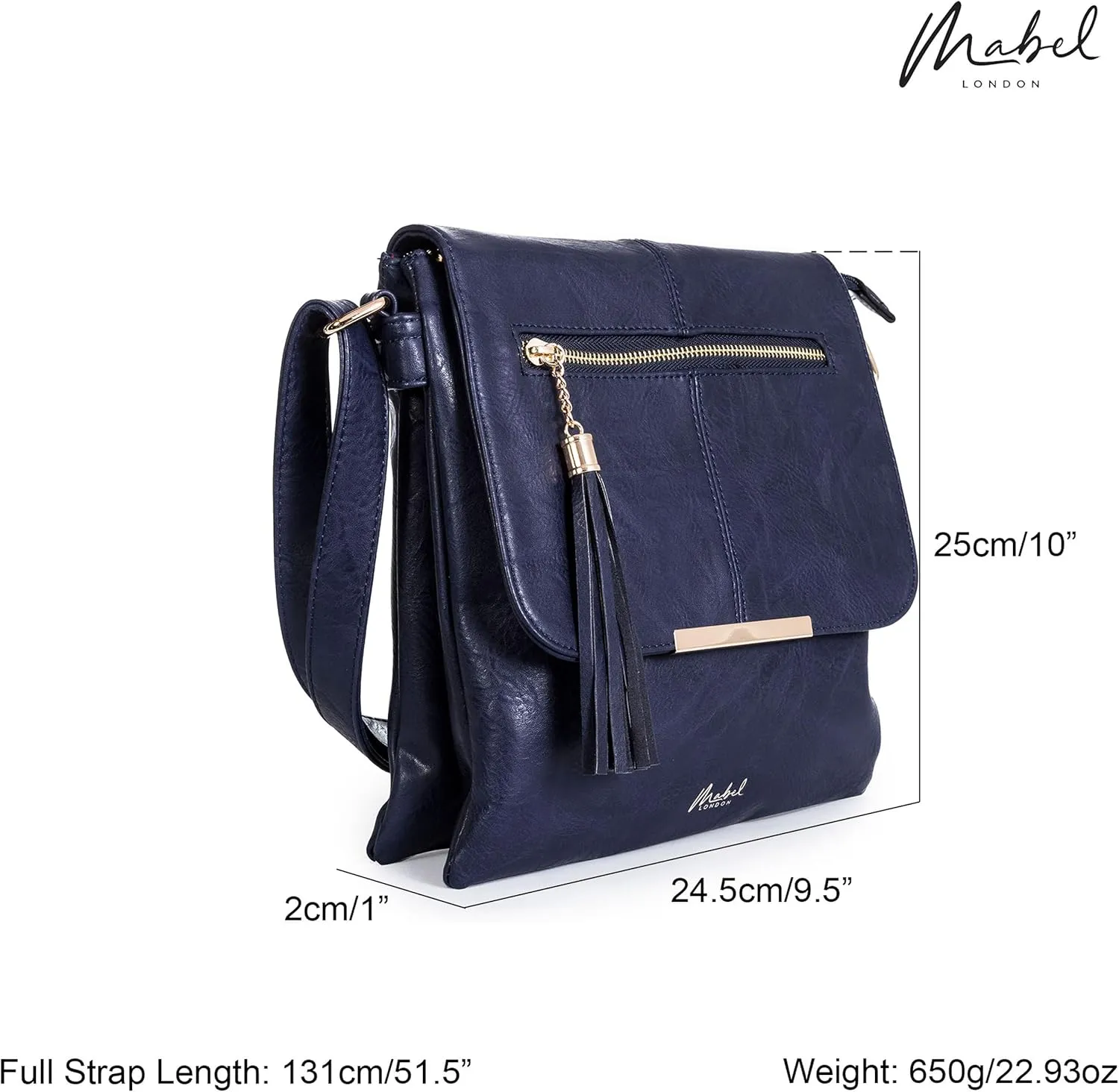 Mabel London - Women’s Cross Body Handbags – Trendy Messenger Long Shoulder Strap Bags in Various Designs
