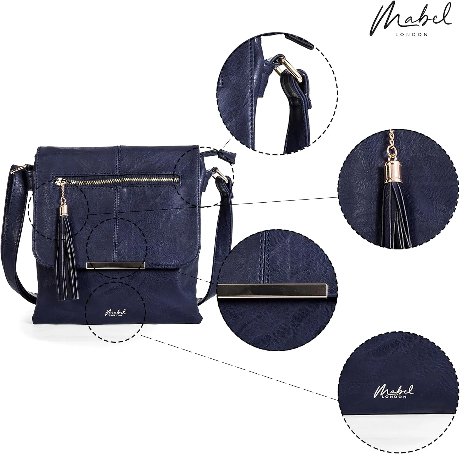Mabel London - Women’s Cross Body Handbags – Trendy Messenger Long Shoulder Strap Bags in Various Designs