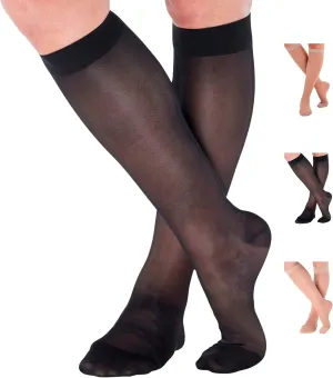 Made in USA - Sheer Compression Socks for Women Circulation 20-30mmHg - A205