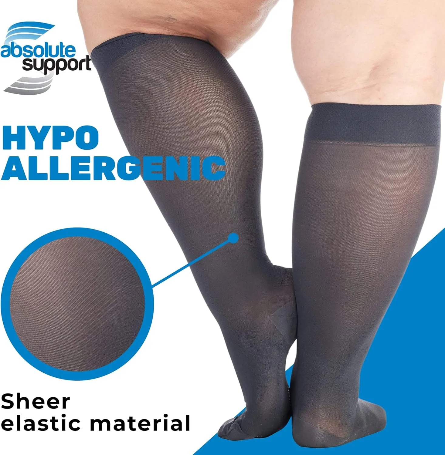 Made in USA - Sheer Compression Socks for Women Circulation 20-30mmHg - A205