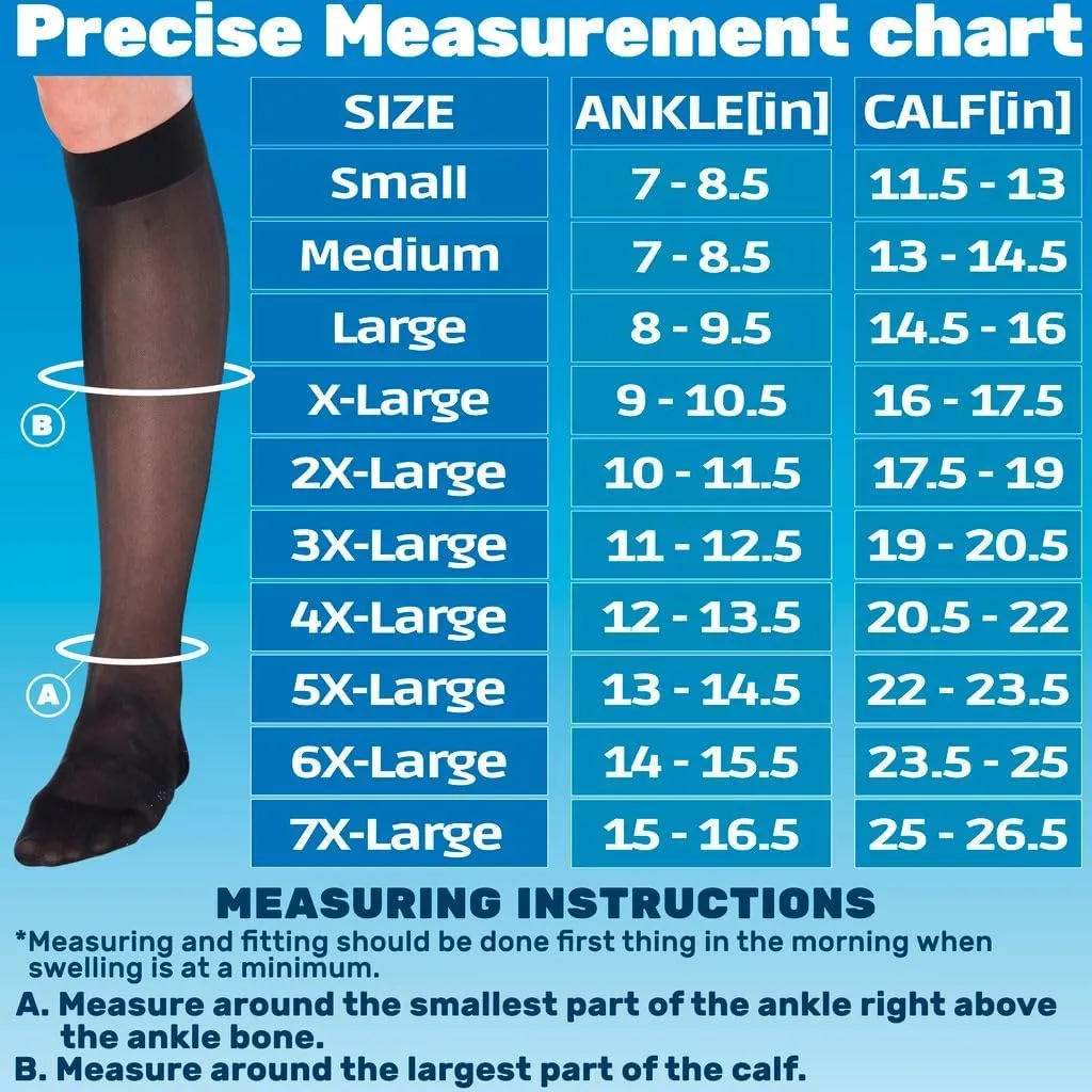 Made in USA - Sheer Compression Socks for Women Circulation 20-30mmHg - A205