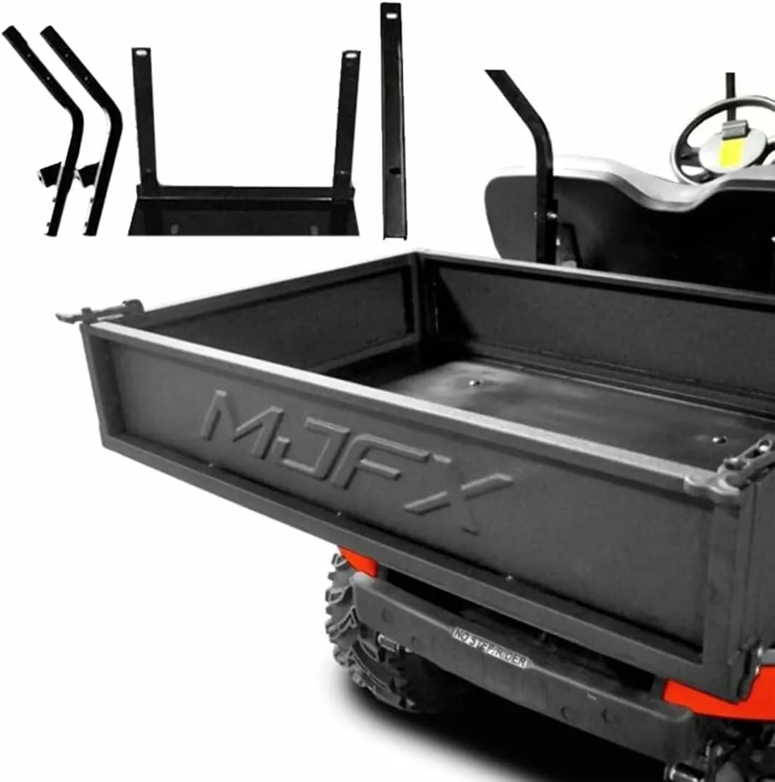 MADJAX Premium Heavy Duty Steel Golf Cart Cargo Box Kit Compatible with Yamaha G22 2003-2006 Models | Black Steel Utility Box