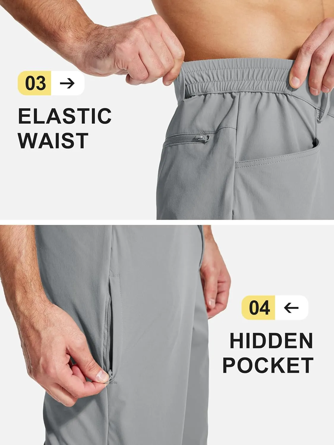 MAGCOMSEN Men's Lightweight Hiking Pants with 4 Pockets Water Resistant Quick Dry Fishing Travel Work Outddoor Pants