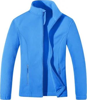 MAGCOMSEN Women's Fleece Jacket Zip Up Coat Lightweight Soft Warm Long Sleeve Jackets with Pockets for Winter