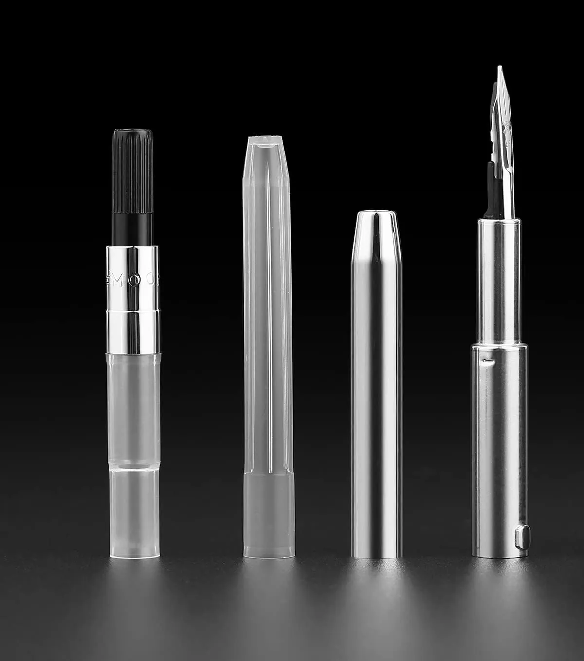 Majohn A1 Press Fountain Pen, Retractable Extra Fine Nib Metal Blue Ink Pen with Box for Writing Set (No Clip Version)